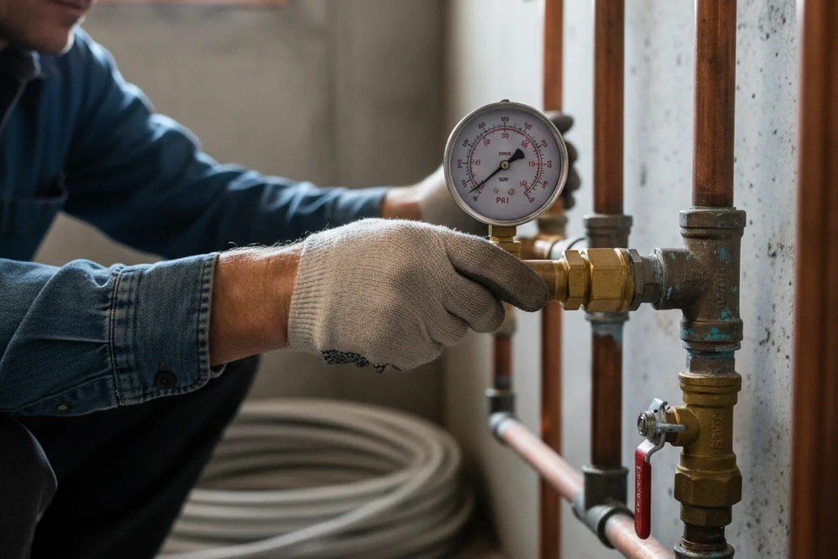 Pressure testing a repaired line during Water Line Repair in Kewaskum